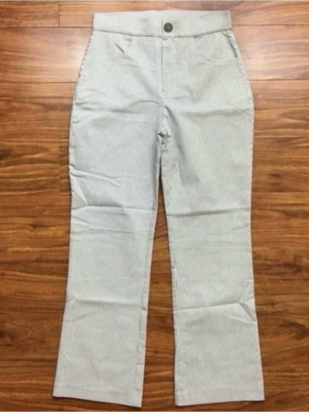 Free People Womens Gray Florence Railroad Stripe Crop Bootcut Pants Size Small